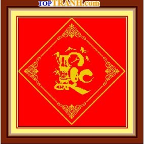 Tranh thêu chữ Lộc